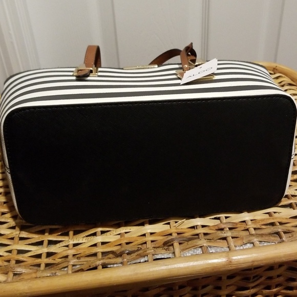 Aldo Afadolla Tote in Black-White Stripes - Picture 2 of 8